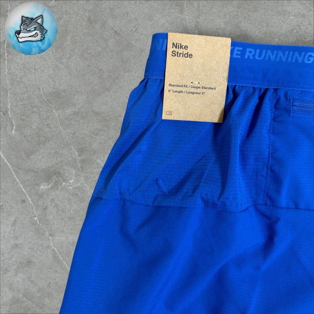 NEW Nike Stride 5" Dri-Fit 2 in 1 Running Shorts Blue Mens Size M FN2992-480 - Picture 9 of 10